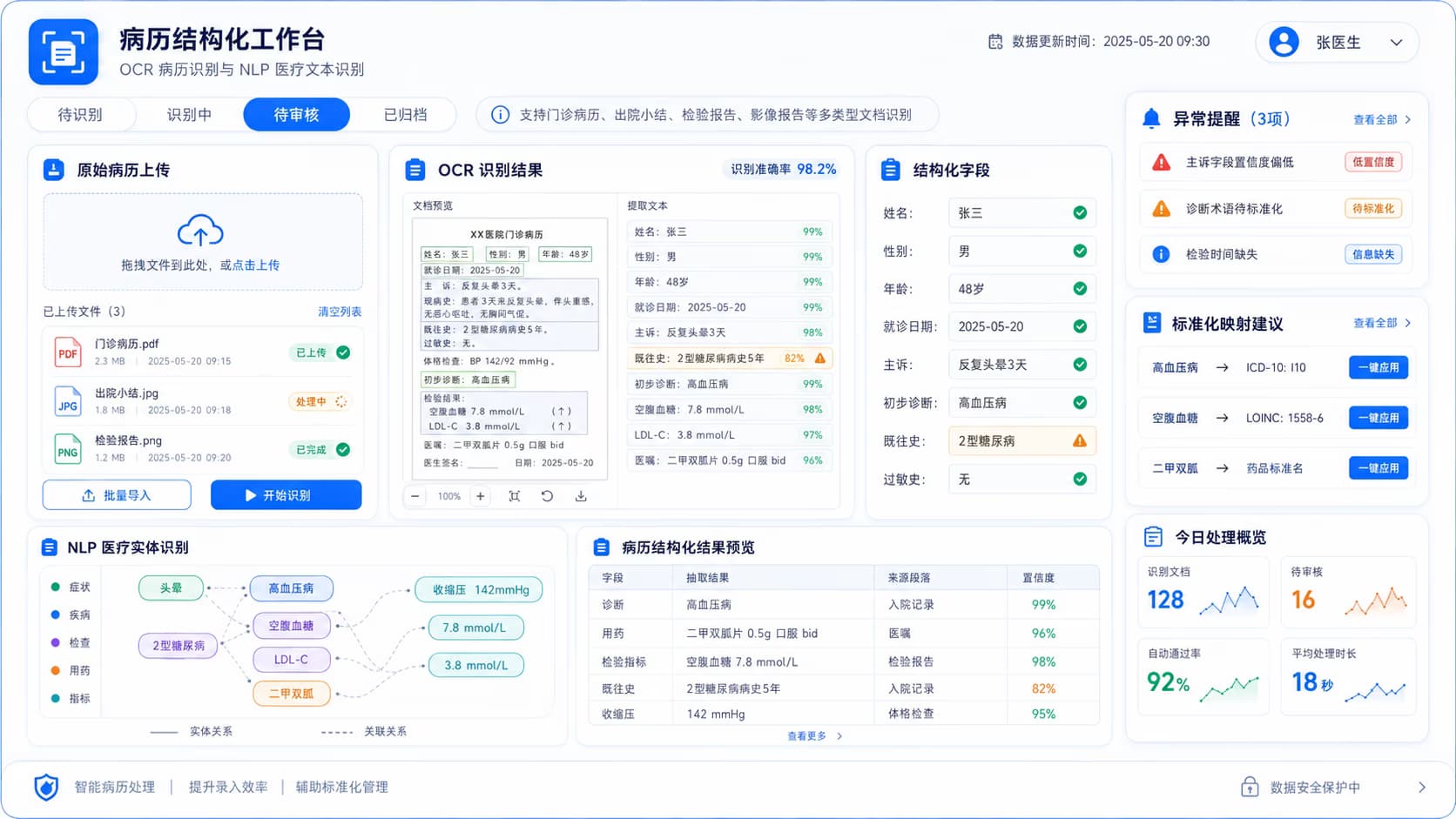 病历结构化工作台